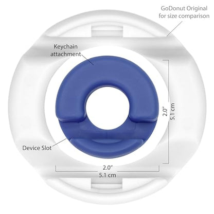 GoDonut Mini – Portable Keychain Cell Phone Stand & Holder – Desk Accessory Perfect for Travel, Office & Nightstand – Compatible with iPad mini and Smartphones - Blue - color: Blue