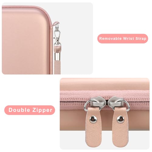 Canboc Carrying Case for KODAK PIXPRO FZ55/ FZ45/ FZ43/ FZ53 16MP Digital Camera, Video Vlogging Camera Bag, Zipper Mesh Pocket fit Cable, Rose Gold (Case Only) - color: Regular-Rose Gold