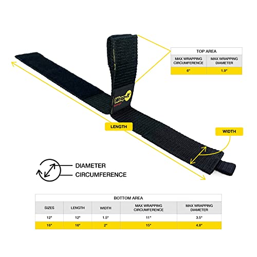 Twin-Straps by Wrap-It Storage - 16" (6-Pack) - Hook and Loop Hanging Cable Wrap for Multi-Purpose Cord and Hose Storage - size: 16" (6 Pack)