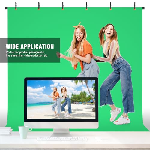 Forlogic Green Screen Backdrop Kit with Stand, 8x7.2ft Portable GreenScreen Background Stand for Streaming Video and Photography Shoots - size: 8*7.2FT