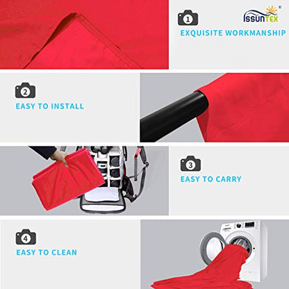 ISSUNTEX 10X24 ft Background Muslin Backdrop, Photo Studio, Collapsible High Density Screen for Video Photography and Television-Red - color: Red, size: 10X24 ft
