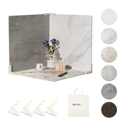 5PCS Photo Backdrop Boards with Carry Bag,16x16Inch Marble Cement Wooden Photography Background Flat Lay Props for Food, Product, Jewelry, EOAJAFOU - color: Wooden/Grey/Cement/Stone/Marble