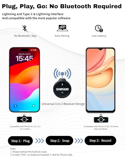 Magnetic Wireless Lavalier Microphone for iPhone 16 15 14, Noise Cancelling Clip-on Lapel Mic for Vlogging, YouTube, Podcast, 30H Battery Life with Charging Case, Compatible with Android, PC, Laptop - color: White