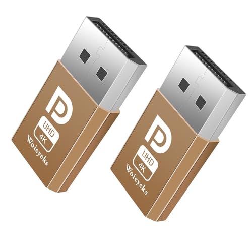 4K DisplayPort Dummy Plug,Headless Ghost Display Emulator EDID Emulator Plug Support 1080@60Hz-3840x2160@17hz 2-Pack - size: DP 2 pack
