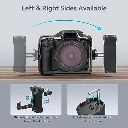 SmallRig Aluminum Side Handle for Camera Cages, Universal Ergonomic Side Handgrip with Bulit-in 1/4"-20 Locating Hole, Strap Hole, Cold Shoe, 36mm Up/Down Adjustable - style: Screws Side Handle