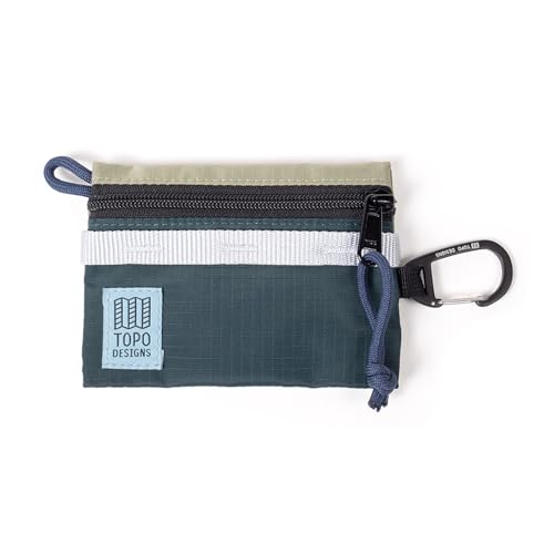 Topo Designs Accessory Bags, Travel Organizer Accessories for Smaller Items, Durable Storage Pouch, 3 Sizes, Fully Lined Pack Cloth (Mountain, Oil Green/Dark Pine) - color: Oil Green/Dark Pine, size: Mountain