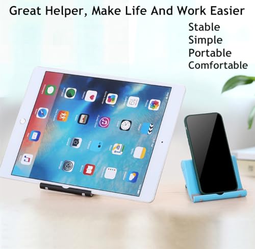 Cell Phone Stand for Desk 2 Pack Mobile Phone Holders Desktop Tablet Stand, Foldable Phone Dock Universal Adjustable Tablet Stand for Desk Compatible with Cell Phone Support (Black+Pink) - color: Black+Pink