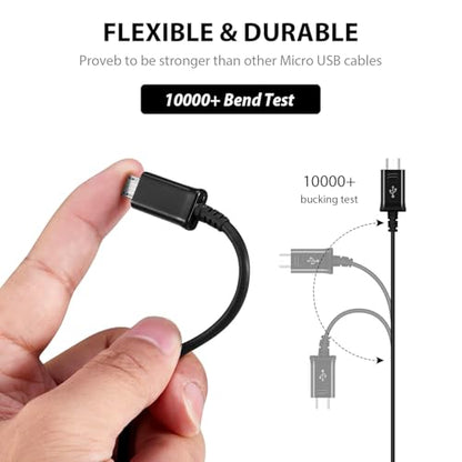Full 25W MicroUSB Compatible with DJI Phantom 4 RTK Plus 480Mbps 2.0 Data High Speed 5A Charging. (2pack, 3.3ft, 1M) - color: Black, size: 3.3 Feet