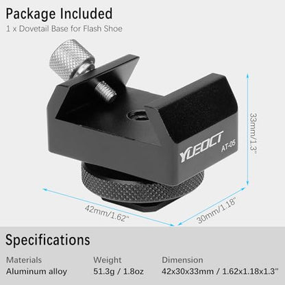 Metal Telescope Finderscope Mount Adapter Finder Scope Base Dovetail Bracket with 1/4" Threaded Hole for Video DSLR Mirrorless Camera Flash Hotshoe Coldshoe Hot Cold Shoe Sky Astrophotography