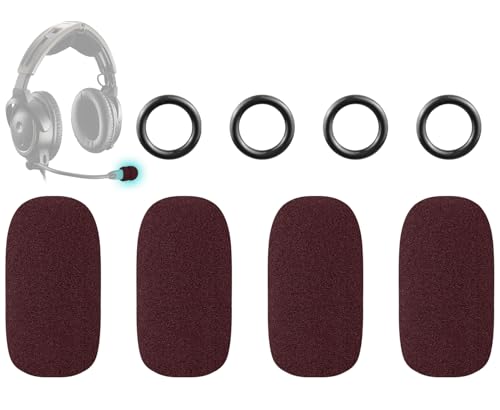 SOULWIT Mic Cover for Bose Aviation X A10/A20/A30 Headphones, Protective Microphone Foam WindScreen Pop Filter with High-Density Foam - Burgundy - color: Burgundy