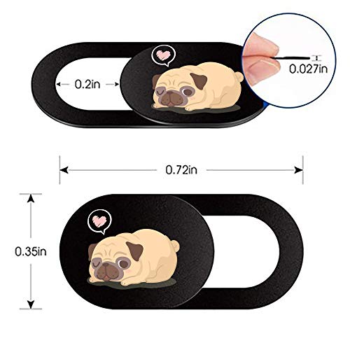 Laptop Camera Cover Slide 3 Pack Ultra Thin Slide Computer Webcam Covers for Echo Show, iPhone, iPad, Tablet, Chromebook, PC - Pug - color: Koji 6