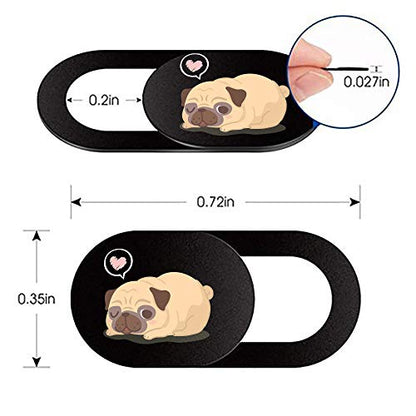 Laptop Camera Cover Slide 3 Pack Ultra Thin Slide Computer Webcam Covers for Echo Show, iPhone, iPad, Tablet, Chromebook, PC - Pug - color: Koji 6