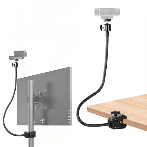 Webcam Stand Mount, Flexible Gooseneck Webcam Arm Stand with Desk Camera Mount Clip Clamp for Logitech C922 C930e C920S C920 C615 C960 C920x Brio 4K NexiGo N60 and More
