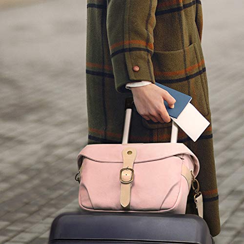 BAGSMART Camera Bag, SLR DSLR Canvas Crossbody Camera Case, Compact Camera Shoulder Bag with Rain Cover for Women and Men, Pink | SLR DSLR Camera Case, Compact Camera Shoulder Bag - color: 04-Light Pink