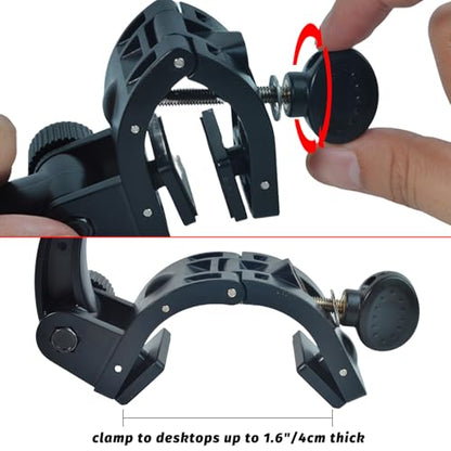 TWAYRDIO Desktop Mount for Handheld Radio, Speaker Mic and CB Mic, 3-in-1 Multi-Purpose Adjustable Angle Holder Bracket for Motorola BaoFeng Retevis Yaesu HT Handhelds Two Way Radios Walkie Talkies