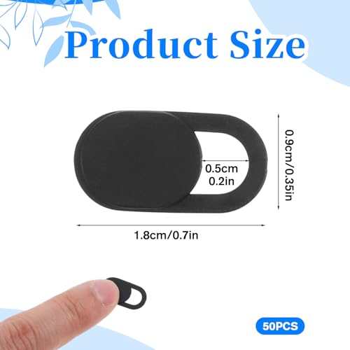 50 Pcs Webcam Cover, Black Practical Laptop Camera Cover Small Portable Phone Camera Covers for Compute Cell Phone PC Accessories to Protect Your Privacy and Security - color: Black