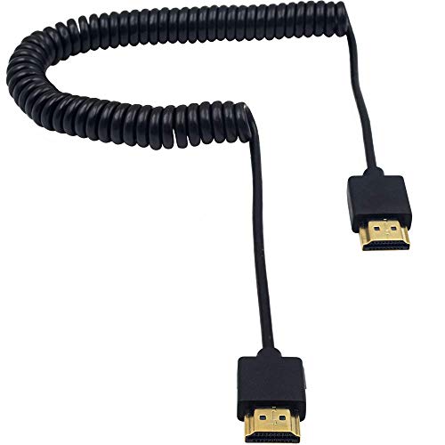 Duttek 4K HDMI Extender, Extreme Thin Male to Male Coiled Cable for 3D and 4K Ultra HD TV Stick, HDMI 2.0 Cord Extension Converter (2.5M/8.2FT) - size: Straight Male to Male 8.2FT/2.5M