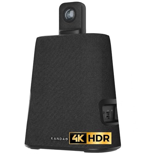 KanDao Meeting Ultra Standard - 360° 4K All-in-One Video Conference Camera, AI Tracking, 8 Noise-Cancelling Mics, Build-in System, Works with Zoom, Google Meet, Microsoft Teams - Plug & Play - color: black- grey
