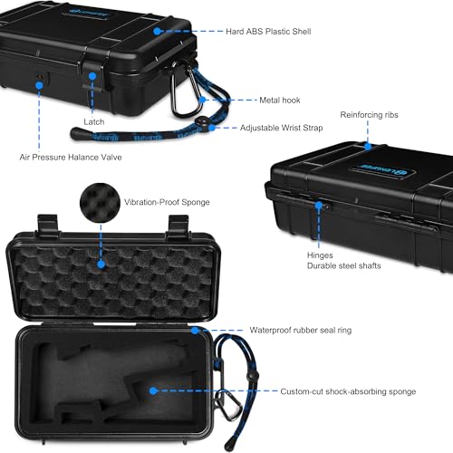 Lekufee Travel Waterproof Hard Case for DJI Osmo Mobile 8, Osmo Mobile 7P / 7 Gimbal Stabilizer and Accessories(Case & Bag Only)