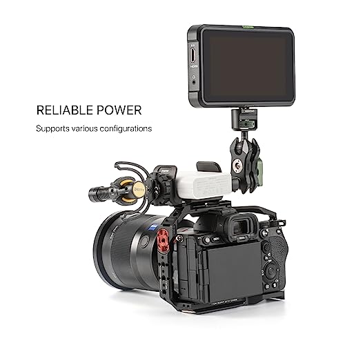 Tilta Universal Power Bank Holder Clamp | Aluminum Alloy Mount with Cold Shoe & 1/4"-20 Threads | Fits 59–94mm Wide Power Banks | Secure Camera Cage Accessory – Black (TA-UPBH-B)