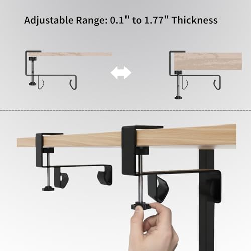 Under Desk Cable Management Tray, 36” Fabric No Drill Clamp Mount Cord Organizer for Desk, Heavy Duty Wire Management for Office Home, Black - size: 36 inch