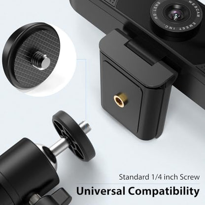 Webcam Tripod, EMEET Professional Webcam Mini Tripod, Adjustable Heights with 360° Swivel Head, Portable&Lightweight, Stable Use, Universal Compatible for Most Webcams/Phones/GoPros/Mirrorless Cameras