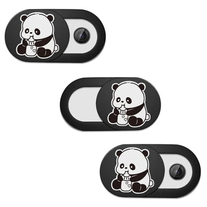 SIREG Webcam Cover Ultra Thin - Web Camera Cover fits Laptop,Tablet,PC,Computer, Smartphone, Protect Your Privacy and Security,Strong Adhesive (Panda-Black & 3 Pack) - color: Panda-Black & 3 pack