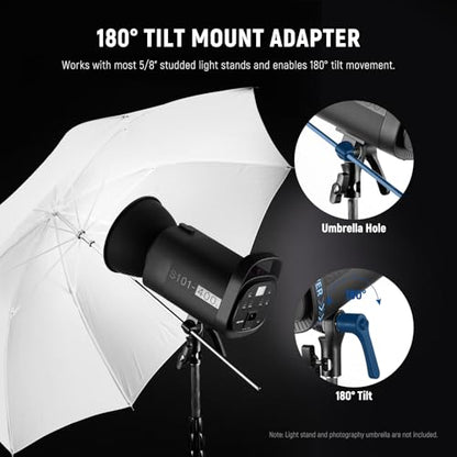 NEEWER 800Ws Studio Monolight Flash Light Kit (2 Pack), S101-400W 5600K Strobe Light with 150W Modeling Lamp/Bowens Mount/Softbox/Stand/Reflector/RT-16 Trigger/Bag for Portrait Product Photography