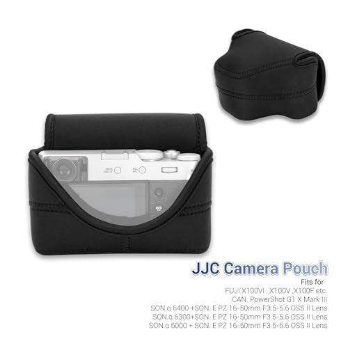 Soft Neoprene Camera Case Pouch Bag for Fuji Fujifilm XE5 X100VI X100S X100T X100F X100V with/without LH-X100 Lens Hood,X100VI Protective Storage with Inner Anti-Loss Lanyard,Not Affect Use Neck Strap - size: for Fujifilm XE5 X100VI X100V & More