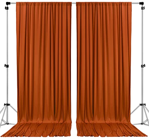 AK TRADING CO. 10 feet x 10 feet Rust IFR Polyester Backdrop Drapes Curtains Panels with Rod Pockets - Wedding Ceremony Party Home Window Decorations - color: Rust, size: 60"W x 120"L (Pack of 2)