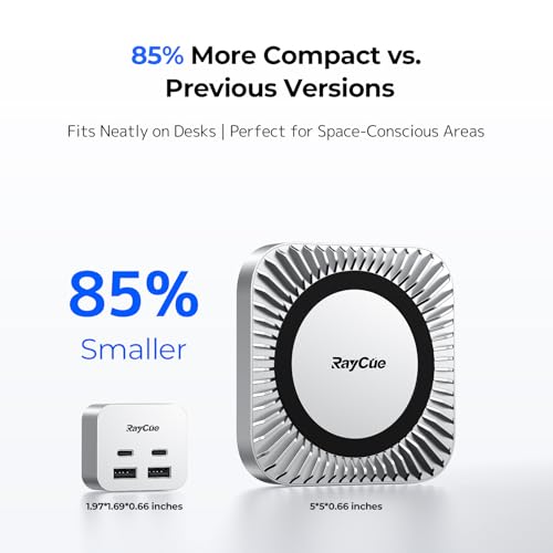 RayCue MiniPack Expansion Dock for Mac mini M4 | 6-Port USB-C Hub with Dual 10Gbps Adapters, 2 * 10G USB-C/ 2 * 10G USB-A/SD TF 3.0 Card Reader | High-Speed Data Transfer & Multi-Device Connectivity