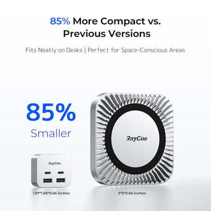 RayCue MiniPack Expansion Dock for Mac mini M4 | 6-Port USB-C Hub with Dual 10Gbps Adapters, 2 * 10G USB-C/ 2 * 10G USB-A/SD TF 3.0 Card Reader | High-Speed Data Transfer & Multi-Device Connectivity