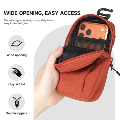 AMBITFUL Compact Sports Camera Bag, Shoulder Strap Storage Case, 3.94 x 1.57 x 7.09 inches, Compatible with Phones, Compact Cameras, Power Banks, Headphones, Black (Hang U1) (Purple) - color: Purple
