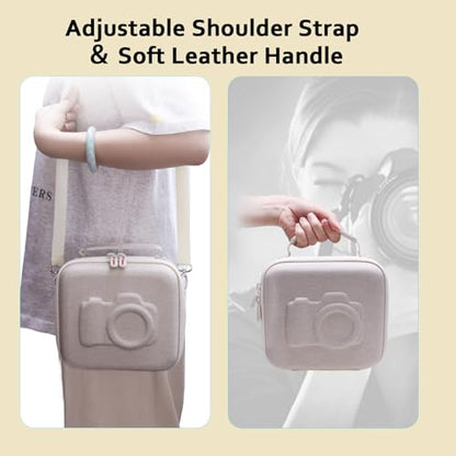 XANAD Hard Camera Case Bag Compatible with Canon EOS Rebel T7/ T100/ R50/ R50 V/RP/ R8/ R6 Mark II/ R7/ R10 DSLR Mirrorless Cameras, for Canon Sony Kodak Panasonic Nikon DSLR Mirrorless Camera, Cream - color: Cream