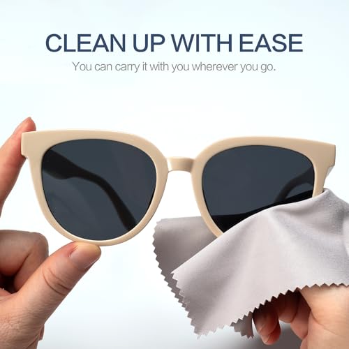 Vemiss 6 Pack Microfiber Glasses Cleaning Cloth, Wipes Lens Eyeglasses & Screens - Reusable, Portable with Keychain & Pouch - Sunglasses, Jewelry, Phone Cleaner Cloth (Color 2) - color: Color 2