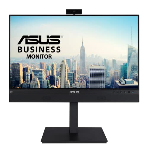 ASUS 24” 1080P Video Conferencing Monitor (BE24ECSNK) - Full HD, IPS, Built-in Adjustable 2MP Webcam, AI Noise-canceling Mic, Eye Care, USB-C Docking, RJ45, Height Adjustable, HDMI, Zoom Certified - style: Webcam USB-C Docking