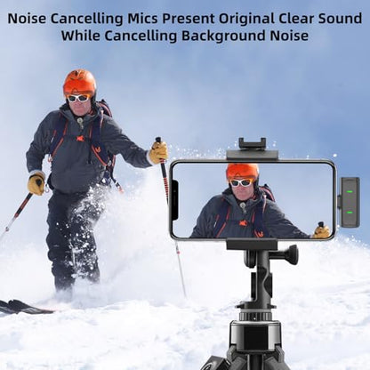 NPTCL Wireless Lavalier Mini Microphone for iPhone Video Recording | Noise Canceling Lapel Lav USB C Mic, LED Digital Charge Display, 35 Hour Charging Case for VlogYoutube Tiktok Podcast - style: USB-C