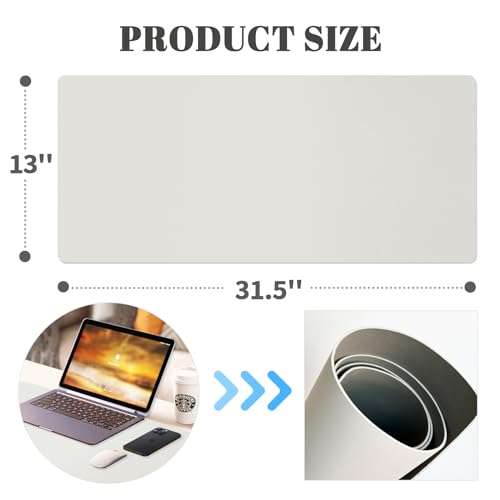 Dry Erase Desk Mat, Waterproof Desk Pad, Erasable Writing White Board for Making Plans, Non-Slip Large Desktop Protector for Office, Home, School 31"x13" (Grey) - color: Grey
