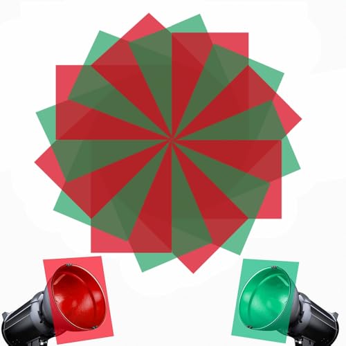 16 Pcs Christmas Gel Filters, Red and Green Colored Overlays Correction Lighting Filters for Christmas Landscape Led Light or Reading, 11.7 x 8.5 Inches - color: red-16 pack