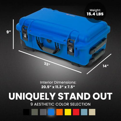 Nanuk 935 Pro Photo Kit – Waterproof Travel Camera Hard Case with Padded Dividers and Wheels, 22” x 14” x 9” - Dustproof and Impact Resistant, Airline Carry-On Approved – Blue | IP67 Waterproof Nk-7 Resin, Powerclaw Latches, Padded Divider and Lid Organiz
