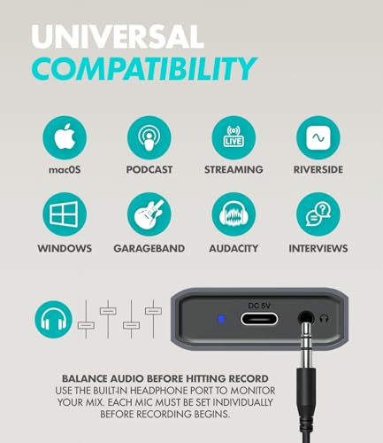 Movo USB Podcast Equipment Bundle for 4 – USB Interface with 4 UM700 Condenser Microphones – 4-Port Powered Hub for Streaming, Podcasting, Interviews (White) - style: with 4 Mics (White)