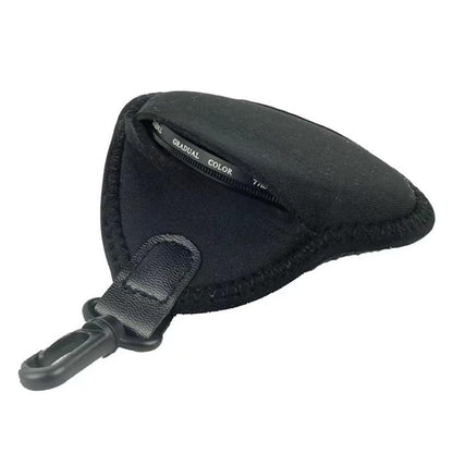 2 Pack Lens Filter Pouch Mini Storage Bag Sleeve Protective Case with Keychain Hook 2 Pockets For Camera CPL MC UV ND 25mm-77mm 43mm 46mm 49mm 52mm 55mm 58mm 62mm 67mm, Black