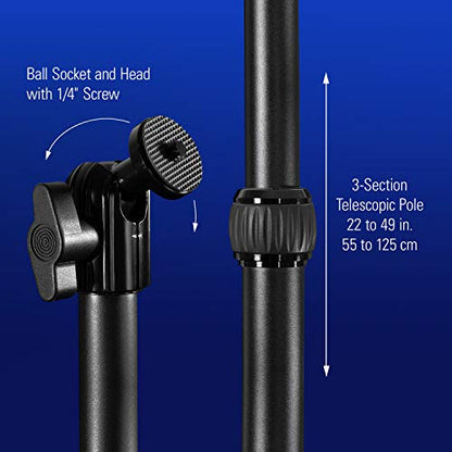Elgato Master Mount L, Extendable Desk Clamp Pole | Extends 55cm to 125cm, 1/4-inch thread, Steel ball head, Rubber twist locks, Core of Multi Mount rigging system - style: Master Mount