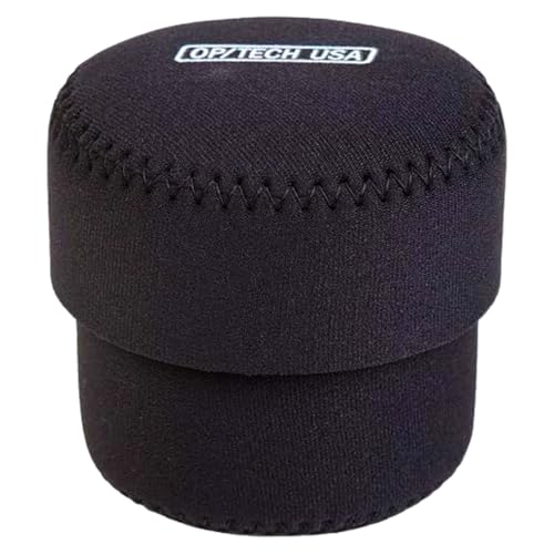 OP/TECH USA Fold-Over Neoprene Lens Pouch – Camera Lens Case for safe Lens Cover storage, Great for Photography & outdoor shoot, Keeps your Lens secure with No-Lose Lid-303 (Black) - Made in USA - size: 303