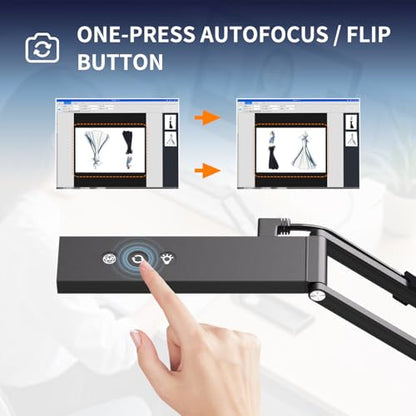 NetumScan 4K Document Camera 1080P 60fps Scanner with Microphone for A3 | Highly Foldable Metal Arm: Multi-joint metal stand collapses into a compact body, perfect for teachers to carry