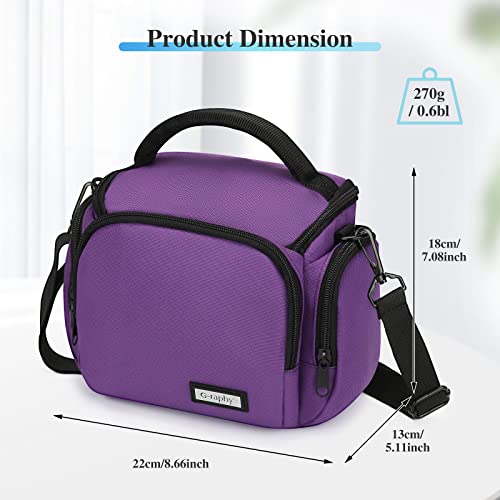 G-raphy Camera Case Bag DSLR SLR Bag for Canon, Nikon, Sony,Panasonic, Olympus and etc - color: Purple