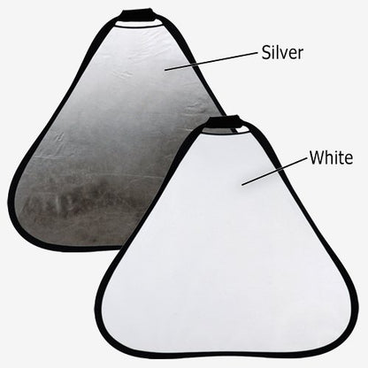 Fototdiox Pro 2-in-1 Teardrop Reflector - 48in (120cm) Premium Grade Collapsible Disc (Silver/White) - color: Silver/White, size: 48-Inch