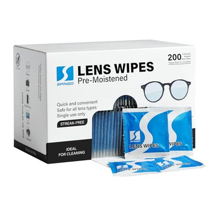 200 Count Lens Wipes for Eyeglasses, Eye Glasses Cleaner Wipes for Phone | Streak-Free & Scratch-Free Pre-moistened Lens Cleaning Wipes, Individually Wrapped Glasses Wipes for Sunglass & Touchscreens. - size: 200 Count