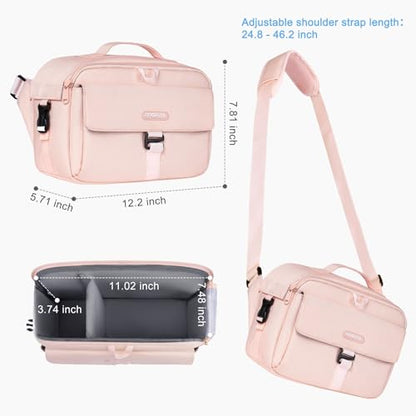 MOSISO Camera Shoulder Bag Case Crossbody Sling Purse, DSLR/SLR/Mirrorless Compact Padded Photography Handbag with Rain Cover Compatible with Canon/Nikon/Sony Cameras and Lenses, Pink - color: Pink