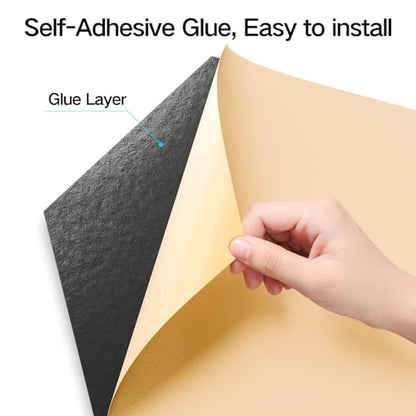 12-Pack Self-Adhesive Acoustic Panels 12" x 10" x 0.4" High-Density, Flame-Resistant Soundproof Foam. Absorbs Noise and Eliminates Echoes, Hexagonal 3D Design (White Face) - color: WhiteFace + BlackBase, size: Y-Cut Hexagon 12 Pack